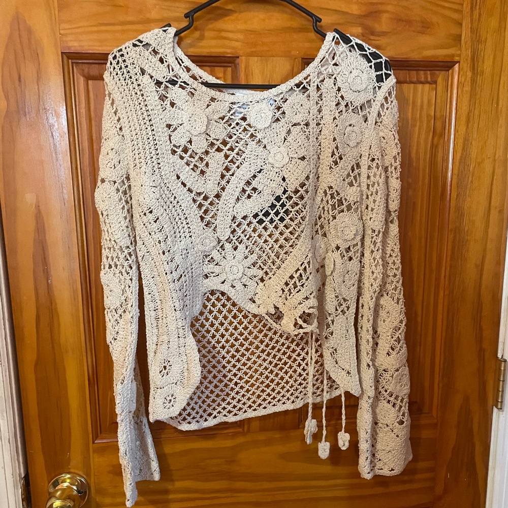 Beige crochet top